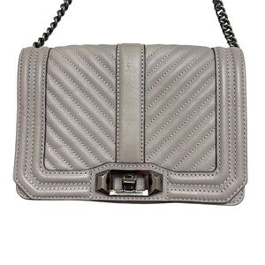 Rebecca Minkoff gray love quilted crossbody bag